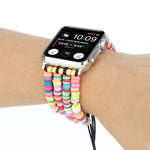 สายรัดลูกปัดเซรามิกนุ่มสไตล์โบฮีเมียน สำหรับ Apple Series 6 & SE & 5 & 4 44mm / 3 & 2 & 1 42mm, สำหรับ Apple Series 7 45mm / 6 & SE & 5 & 4 44mm / 3 & 2 & 1 42mm