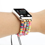 สายรัดลูกปัดเซรามิกนุ่มสไตล์โบฮีเมียน สำหรับ Apple Series 6 & SE & 5 & 4 44mm / 3 & 2 & 1 42mm, สำหรับ Apple Series 7 45mm / 6 & SE & 5 & 4 44mm / 3 & 2 & 1 42mm