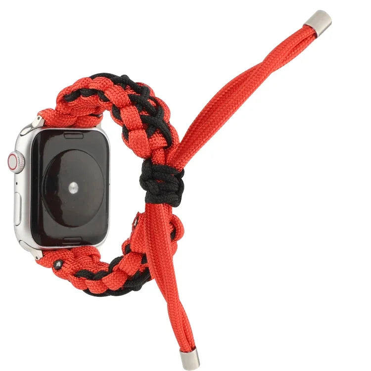 Braided Umbrella Cord Strap, For Apple Series 7 41mm / 6 & SE & 5 & 4 40mm / 3 & 2 & 1 38mm, For Apple Series 7 45mm / 6 & SE & 5 & 4 44mm / 3 & 2 & 1 42mm