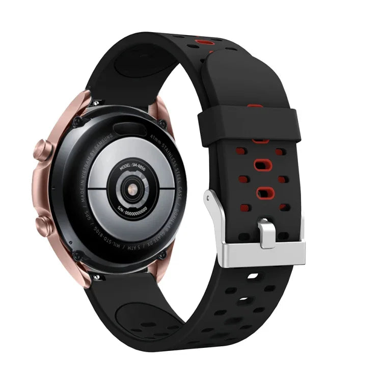 สำหรับ Samsung Galaxy Watch 3 41mm สายซิลิโคนแบบรูสามแถวสำหรับเปลี่ยน สำหรับ Samsung Galaxy Watch 3 41mm