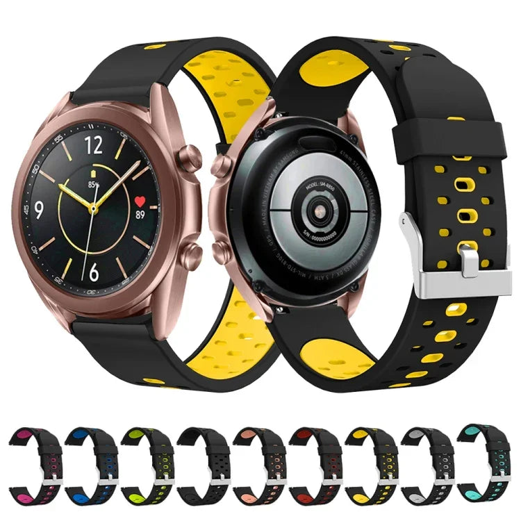 สำหรับ Samsung Galaxy Watch 3 41mm สายซิลิโคนแบบรูสามแถวสำหรับเปลี่ยน สำหรับ Samsung Galaxy Watch 3 41mm