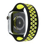 สายรัดนาฬิกาซิลิโคนยืดหยุ่น สำหรับ Apple Watch Series 6 & SE & 5 & 4 40mm / 3 & 2 & 1 38mm, 135mm (ดำ เหลือง), 135mm (ดำ เทา), 150mm (แดง ดำ)
