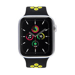 สายรัดนาฬิกาซิลิโคนยืดหยุ่น สำหรับ Apple Watch Series 6 & SE & 5 & 4 40mm / 3 & 2 & 1 38mm, 135mm (ดำ เหลือง), 135mm (ดำ เทา), 150mm (แดง ดำ)
