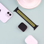 สายรัดนาฬิกาซิลิโคนยืดหยุ่น สำหรับ Apple Watch Series 6 & SE & 5 & 4 40mm / 3 & 2 & 1 38mm, 135mm (ดำ เหลือง), 135mm (ดำ เทา), 150mm (แดง ดำ)