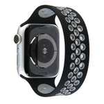 สายรัดนาฬิกาซิลิโคนยืดหยุ่น สำหรับ Apple Watch Series 6 & SE & 5 & 4 40mm / 3 & 2 & 1 38mm, 135mm (ดำ เหลือง), 135mm (ดำ เทา), 150mm (แดง ดำ)