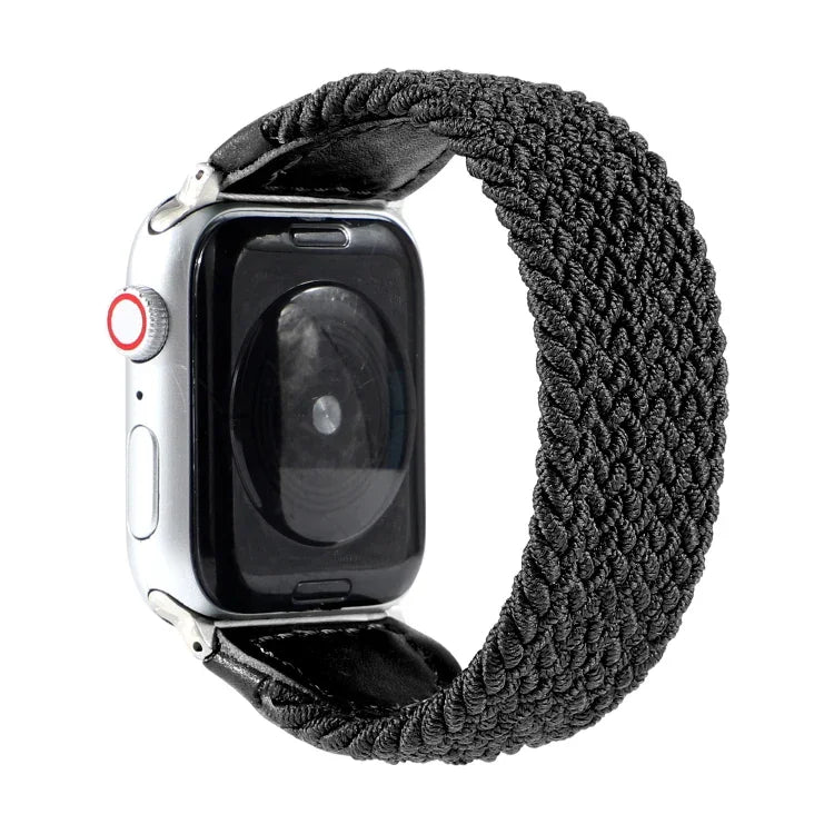 สายรัดนาฬิกาถักไนลอน + หนัง สำหรับ Apple Watch Series 6 & SE & 5 & 4 40mm / 3 & 2 & 1 38mm, S, M, L