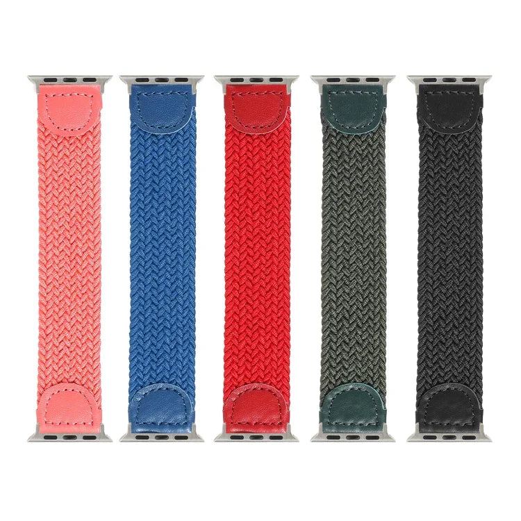 สายรัดนาฬิกาถักไนลอน + หนัง สำหรับ Apple Watch Series 6 & SE & 5 & 4 44mm / 3 & 2 & 1 42mm, S, M, L