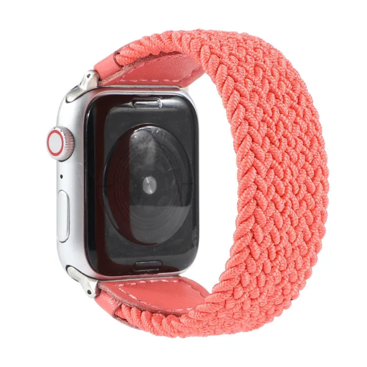 สายรัดนาฬิกาถักไนลอน + หนัง สำหรับ Apple Watch Series 6 & SE & 5 & 4 44mm / 3 & 2 & 1 42mm, S, M, L