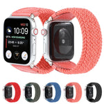 สายรัดนาฬิกาถักไนลอน + หนัง สำหรับ Apple Watch Series 6 & SE & 5 & 4 44mm / 3 & 2 & 1 42mm, S, M, L