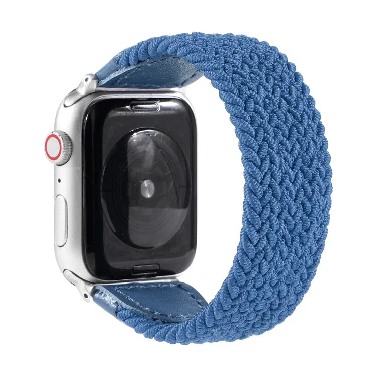 สายรัดนาฬิกาถักไนลอน + หนัง สำหรับ Apple Watch Series 6 & SE & 5 & 4 44mm / 3 & 2 & 1 42mm, S, M, L
