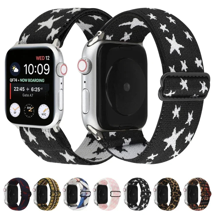 สายรัดข้อมือสไตล์ชาติพันธุ์แบบหัวเข็มขัด สำหรับ Apple Watch Series 6 & SE & 5 & 4 40mm / 3 & 2 & 1 38mm, สำหรับ Apple Watch Series 7 41mm / 6 & SE & 5 & 4 40mm / 3 & 2 & 1 38mm