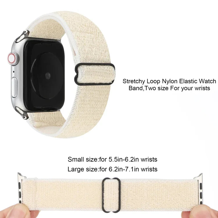 สายรัดข้อมือไนลอนสีพื้น สำหรับ Apple Watch Series 6 & SE & 5 & 4 44mm / 3 & 2 & 1 42mm, สำหรับ Apple Watch Series 7 45mm / 6 & SE & 5 & 4 44mm / 3 & 2 & 1 42mm