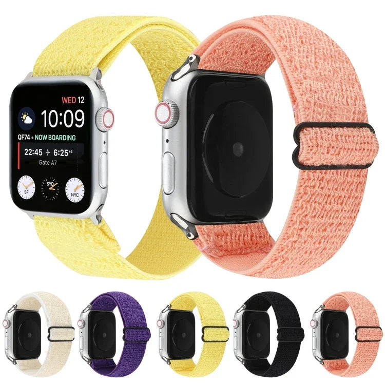 สายรัดข้อมือไนลอนสีพื้น สำหรับ Apple Watch Series 6 & SE & 5 & 4 44mm / 3 & 2 & 1 42mm, สำหรับ Apple Watch Series 7 45mm / 6 & SE & 5 & 4 44mm / 3 & 2 & 1 42mm
