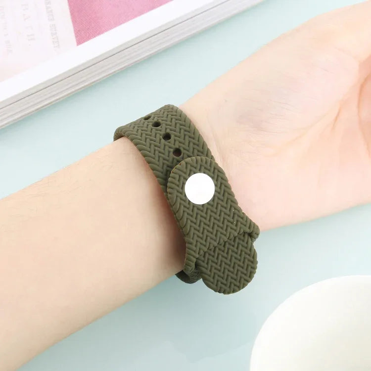 สายรัดข้อมือซิลิโคนลายทอแบบสแน็ป สำหรับ Apple Watch Series 6 & SE & 5 & 4 40mm / 3 & 2 & 1 38mm, สำหรับ Apple Watch Series 7 41mm / 6 & SE & 5 & 4 40mm / 3 & 2 & 1 38mm, สำหรับ Apple Watch Series 8&7 41mm / SE 2&6&SE&5&4 40mm / 3&2&1 38mm