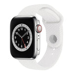 สายรัดข้อมือซิลิโคนลายทอแบบสแน็ป สำหรับ Apple Watch Series 6 & SE & 5 & 4 40mm / 3 & 2 & 1 38mm, สำหรับ Apple Watch Series 7 41mm / 6 & SE & 5 & 4 40mm / 3 & 2 & 1 38mm, สำหรับ Apple Watch Series 8&7 41mm / SE 2&6&SE&5&4 40mm / 3&2&1 38mm
