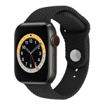 สายรัดข้อมือซิลิโคนลายทอแบบสแน็ป สำหรับ Apple Watch Series 6 & SE & 5 & 4 40mm / 3 & 2 & 1 38mm, สำหรับ Apple Watch Series 7 41mm / 6 & SE & 5 & 4 40mm / 3 & 2 & 1 38mm, สำหรับ Apple Watch Series 8&7 41mm / SE 2&6&SE&5&4 40mm / 3&2&1 38mm