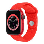 สายรัดข้อมือซิลิโคนลายทอแบบสแน็ป สำหรับ Apple Watch Series 6 & SE & 5 & 4 40mm / 3 & 2 & 1 38mm, สำหรับ Apple Watch Series 7 41mm / 6 & SE & 5 & 4 40mm / 3 & 2 & 1 38mm, สำหรับ Apple Watch Series 8&7 41mm / SE 2&6&SE&5&4 40mm / 3&2&1 38mm
