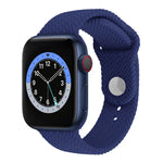 สายรัดข้อมือซิลิโคนลายทอแบบสแน็ป สำหรับ Apple Watch Series 6 & SE & 5 & 4 40mm / 3 & 2 & 1 38mm, สำหรับ Apple Watch Series 7 41mm / 6 & SE & 5 & 4 40mm / 3 & 2 & 1 38mm, สำหรับ Apple Watch Series 8&7 41mm / SE 2&6&SE&5&4 40mm / 3&2&1 38mm