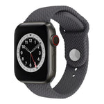 สายรัดข้อมือซิลิโคนลายทอแบบสแน็ป สำหรับ Apple Watch Series 6 & SE & 5 & 4 40mm / 3 & 2 & 1 38mm, สำหรับ Apple Watch Series 7 41mm / 6 & SE & 5 & 4 40mm / 3 & 2 & 1 38mm, สำหรับ Apple Watch Series 8&7 41mm / SE 2&6&SE&5&4 40mm / 3&2&1 38mm