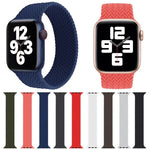 สายรัดนาฬิกาซิลิโคนลายทอแบบรอบเดียวสำหรับ Apple Watch Series 6 & SE & 5 & 4 40 มม. / 3 & 2 & 1 38 มม., S, M, L