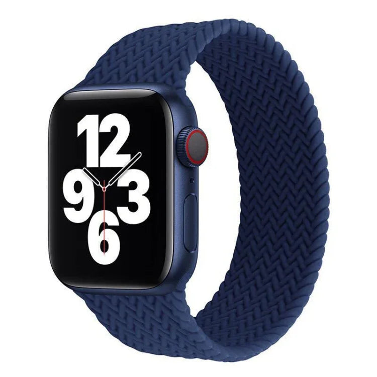 สายรัดนาฬิกาซิลิโคนลายทอแบบรอบเดียวสำหรับ Apple Watch Series 6 & SE & 5 & 4 40 มม. / 3 & 2 & 1 38 มม., S, M, L