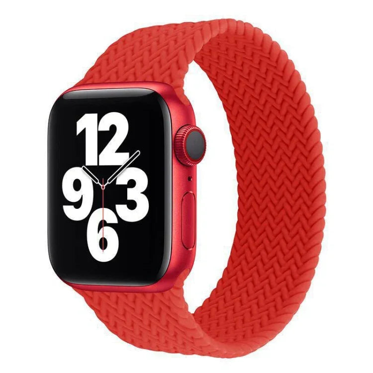 สายรัดนาฬิกาซิลิโคนลายทอแบบรอบเดียวสำหรับ Apple Watch Series 6 & SE & 5 & 4 40 มม. / 3 & 2 & 1 38 มม., S, M, L