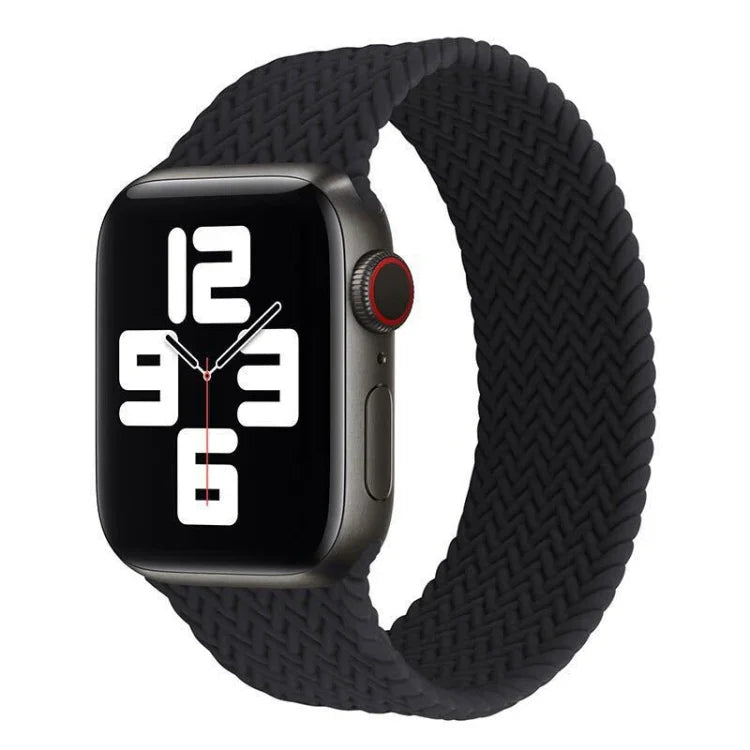 สายรัดนาฬิกาซิลิโคนลายทอแบบรอบเดียวสำหรับ Apple Watch Series 6 & SE & 5 & 4 40 มม. / 3 & 2 & 1 38 มม., S, M, L