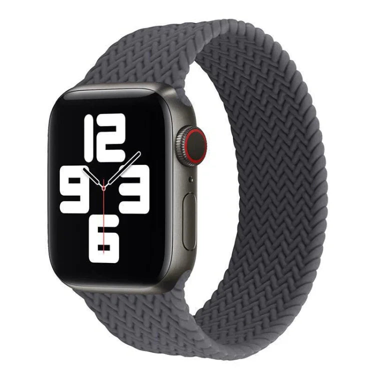 สายรัดนาฬิกาซิลิโคนลายทอแบบรอบเดียวสำหรับ Apple Watch Series 6 & SE & 5 & 4 40 มม. / 3 & 2 & 1 38 มม., S, M, L