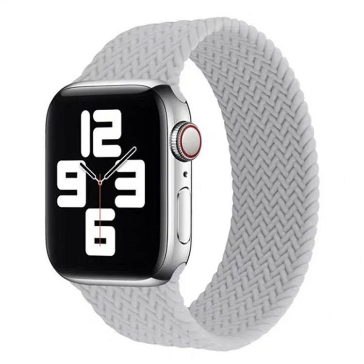 สายรัดนาฬิกาซิลิโคนลายทอแบบรอบเดียวสำหรับ Apple Watch Series 6 & SE & 5 & 4 40 มม. / 3 & 2 & 1 38 มม., S, M, L