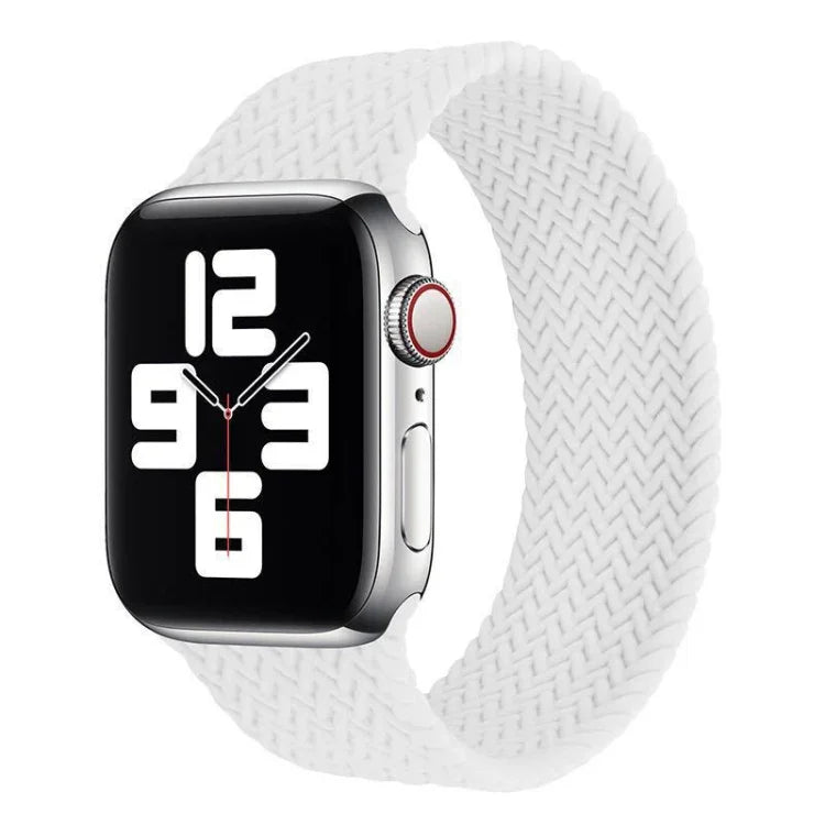 สายรัดนาฬิกาซิลิโคนลายทอแบบรอบเดียวสำหรับ Apple Watch Series 6 & SE & 5 & 4 44 มม. / 3 & 2 & 1 42 มม., S, M, L