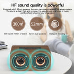 ลำโพงบลูทูธนาฬิกาไม้ W5C Subwoofer รองรับ TF Card & AUX 3.5 มม., ไม้สีน้ำตาล, ไม้สีเหลือง