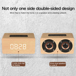 ลำโพงบลูทูธนาฬิกาไม้ W5C Subwoofer รองรับ TF Card & AUX 3.5 มม., ไม้สีน้ำตาล, ไม้สีเหลือง