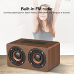ลำโพงบลูทูธนาฬิกาไม้ W5C Subwoofer รองรับ TF Card & AUX 3.5 มม., ไม้สีน้ำตาล, ไม้สีเหลือง