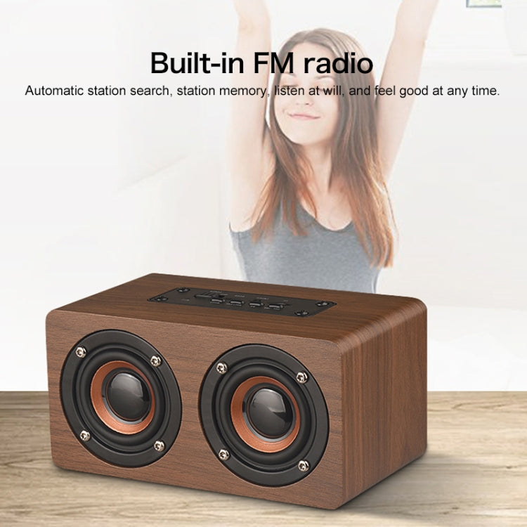 ลำโพงบลูทูธนาฬิกาไม้ W5C Subwoofer รองรับ TF Card & AUX 3.5 มม., ไม้สีน้ำตาล, ไม้สีเหลือง