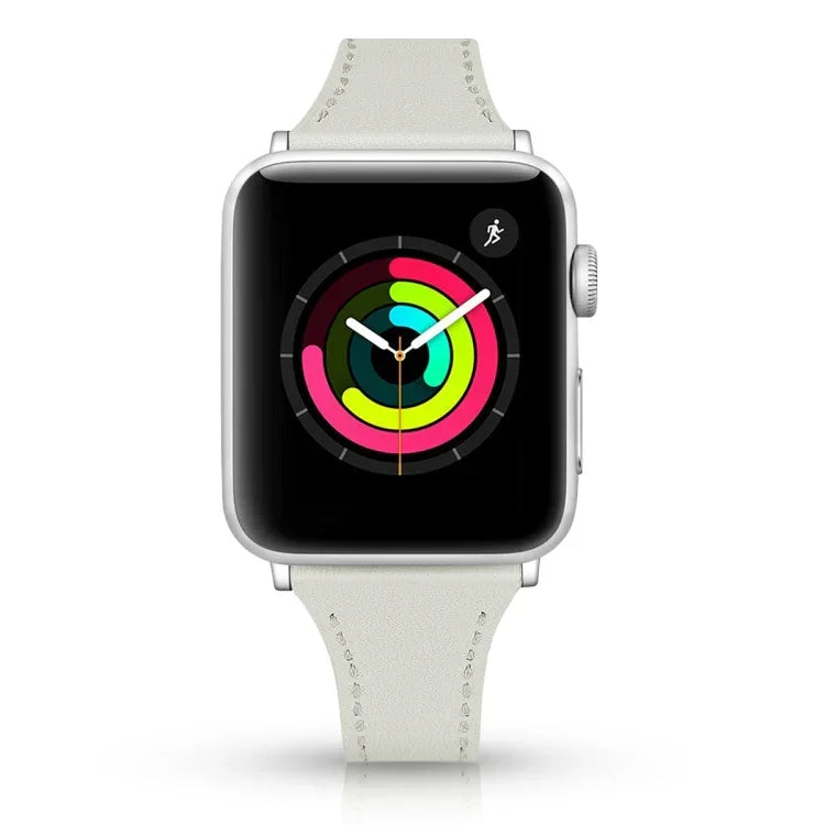 สายรัดนาฬิกาหนังแท้พร้อมปุ่มเหล็ก สำหรับ Apple Watch Series 7 41 มม. / & 6 & SE & 5 & 4 40 มม., สำหรับ Apple Watch Series 7 45 มม. / & 6 & SE & 5 & 4 44 มม.