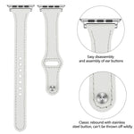 สายรัดนาฬิกาหนังแท้พร้อมปุ่มเหล็ก สำหรับ Apple Watch Series 7 41 มม. / & 6 & SE & 5 & 4 40 มม., สำหรับ Apple Watch Series 7 45 มม. / & 6 & SE & 5 & 4 44 มม.