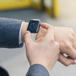 สายรัดนาฬิกาหนังแท้พร้อมปุ่มเหล็ก สำหรับ Apple Watch Series 7 41 มม. / & 6 & SE & 5 & 4 40 มม., สำหรับ Apple Watch Series 7 45 มม. / & 6 & SE & 5 & 4 44 มม.