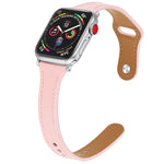 สายรัดนาฬิกาหนังแท้พร้อมปุ่มเหล็ก สำหรับ Apple Watch Series 7 41 มม. / & 6 & SE & 5 & 4 40 มม., สำหรับ Apple Watch Series 7 45 มม. / & 6 & SE & 5 & 4 44 มม.