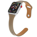 สายรัดนาฬิกาหนังแท้พร้อมปุ่มเหล็ก สำหรับ Apple Watch Series 7 41 มม. / & 6 & SE & 5 & 4 40 มม., สำหรับ Apple Watch Series 7 45 มม. / & 6 & SE & 5 & 4 44 มม.
