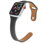สายรัดนาฬิกาหนังแท้พร้อมปุ่มเหล็ก สำหรับ Apple Watch Series 7 41 มม. / & 6 & SE & 5 & 4 40 มม., สำหรับ Apple Watch Series 7 45 มม. / & 6 & SE & 5 & 4 44 มม.