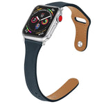 สายรัดนาฬิกาหนังแท้พร้อมปุ่มเหล็ก สำหรับ Apple Watch Series 7 41 มม. / & 6 & SE & 5 & 4 40 มม., สำหรับ Apple Watch Series 7 45 มม. / & 6 & SE & 5 & 4 44 มม.