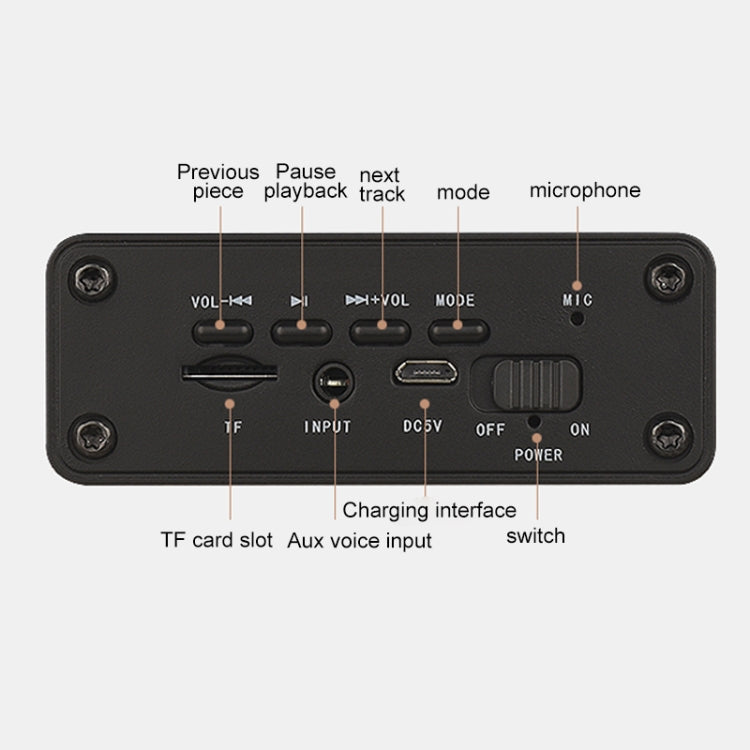 ลำโพงบลูทูธไม้ซับวูฟเฟอร์นาฬิกา M5C 4.2 รองรับการ์ด TF & AUX 3.5 มม. & วิทยุ FM
