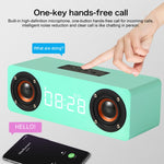 ลำโพงบลูทูธไม้ซับวูฟเฟอร์นาฬิกา M5C 4.2 รองรับการ์ด TF & AUX 3.5 มม. & วิทยุ FM