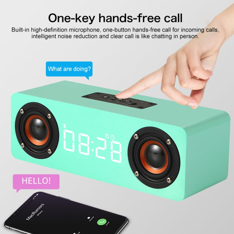 ลำโพงบลูทูธไม้ซับวูฟเฟอร์นาฬิกา M5C 4.2 รองรับการ์ด TF & AUX 3.5 มม. & วิทยุ FM