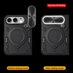 CD Texture Sliding Camshield Magnetic Holder Phone Case, For iPhone Duo