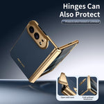 Electroplated PC Fold Shockproof Vegan Leather Phone Case, For iPhone Duo