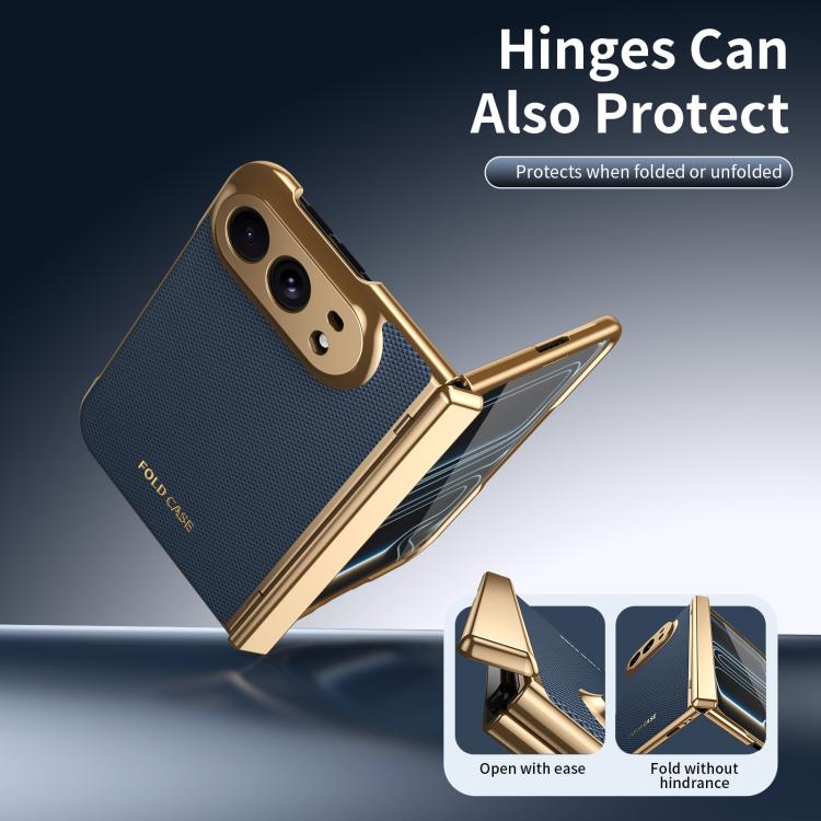 Electroplated PC Fold Shockproof Vegan Leather Phone Case, For iPhone Duo
