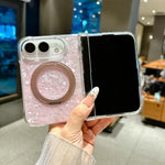 Axial Magnetic Shell Pattern Phone Case with 360 Holder, For iPhone Duo
