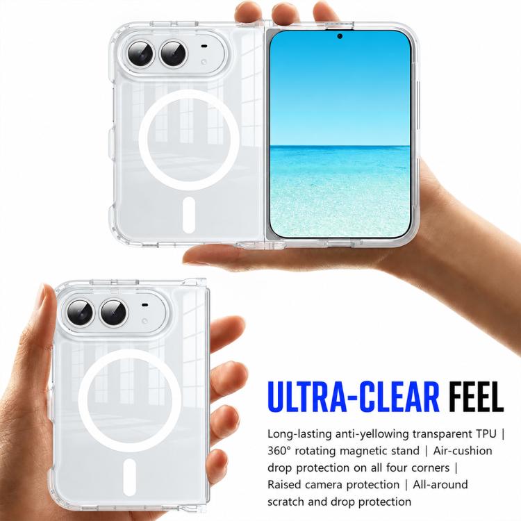 Crystal Acrylic Magnetic Integrated Hinge Phone Case, For iPhone Duo
