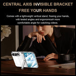 Intergrated Shell And Flim Electroplating Transparent Hinge Holder Phone Case, For iPhone Duo